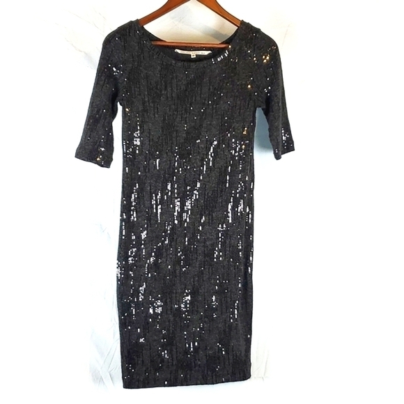 Rachel Roy Gray Sequin Sweater‎ Dress - Picture 1 of 6